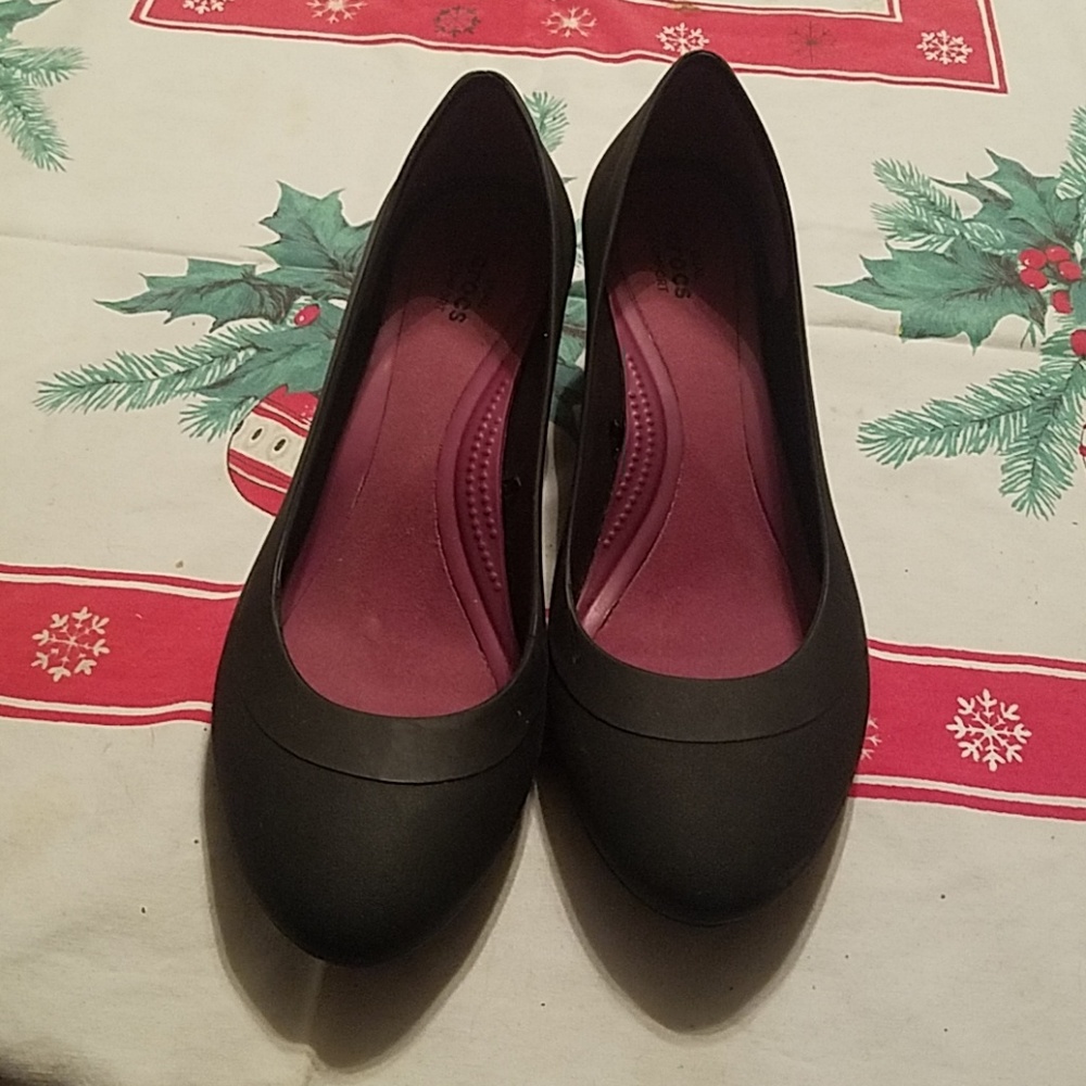 Crocs Black Wedges